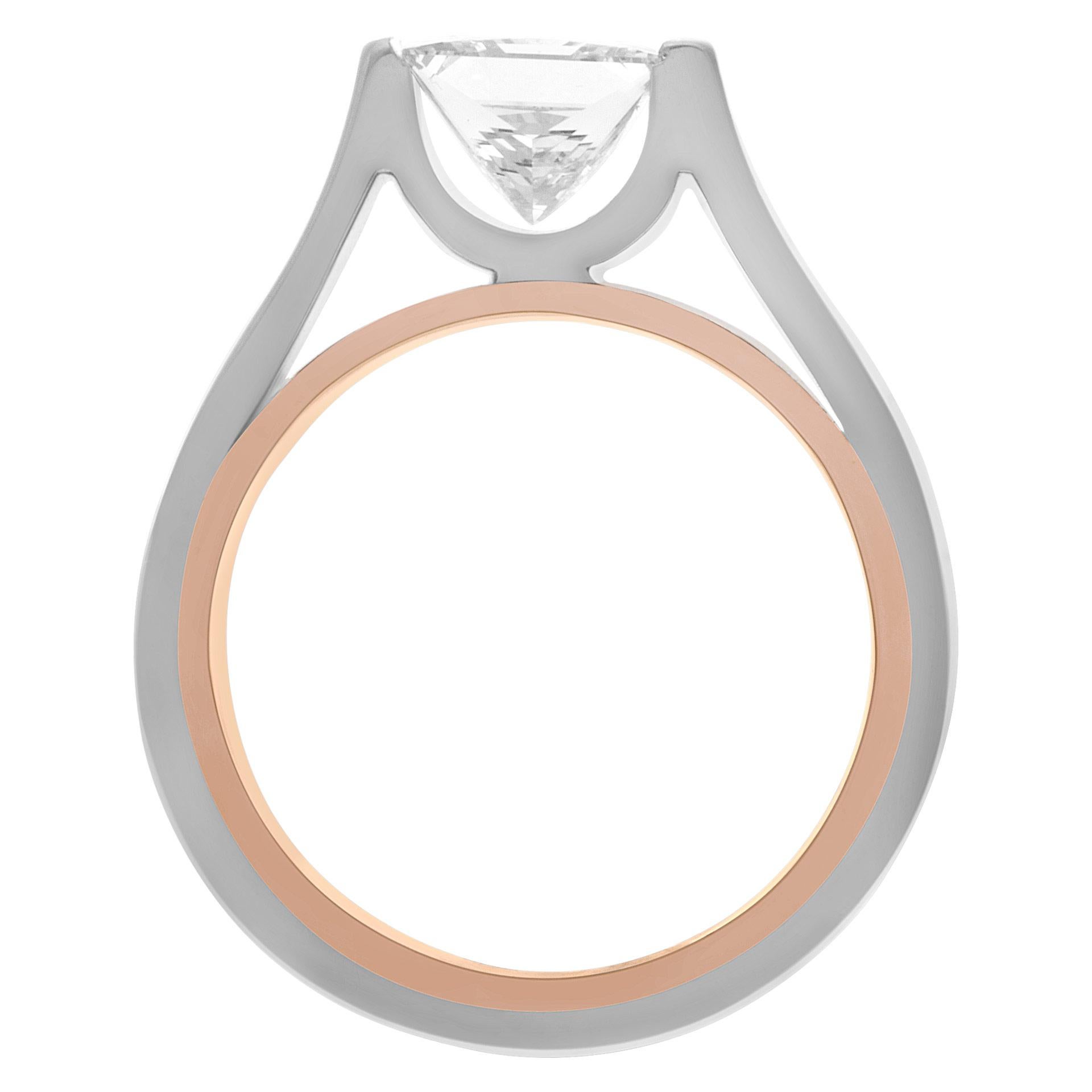 Bague à diamant rectangulaire à taille brillante modifiée certifiée par le GIA, 1,49 carat Excellent état - En vente à Surfside, FL