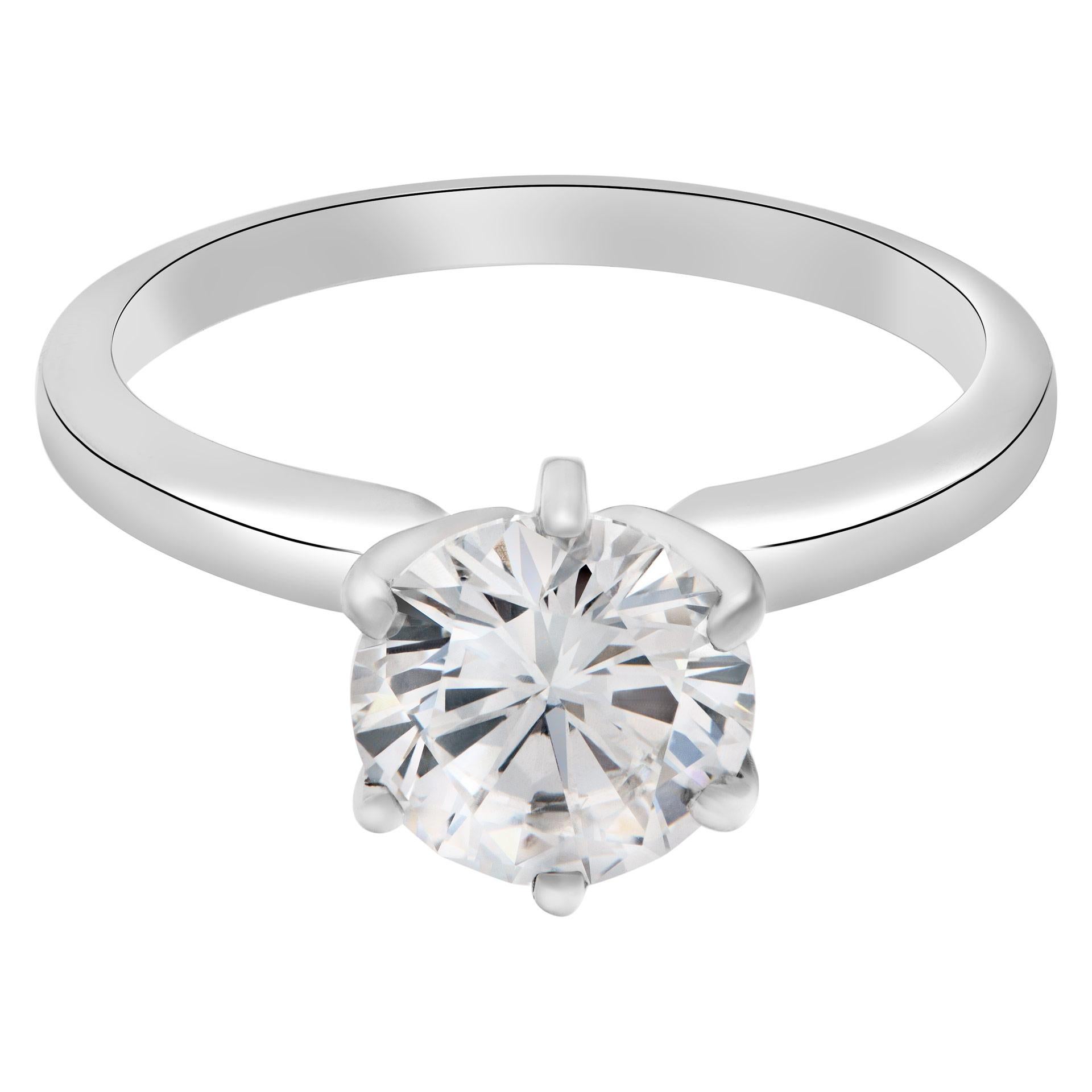 GIA Report Certified Round Brilliant Cut Diamond Ring 1.51 Carat In Excellent Condition For Sale In Surfside, FL