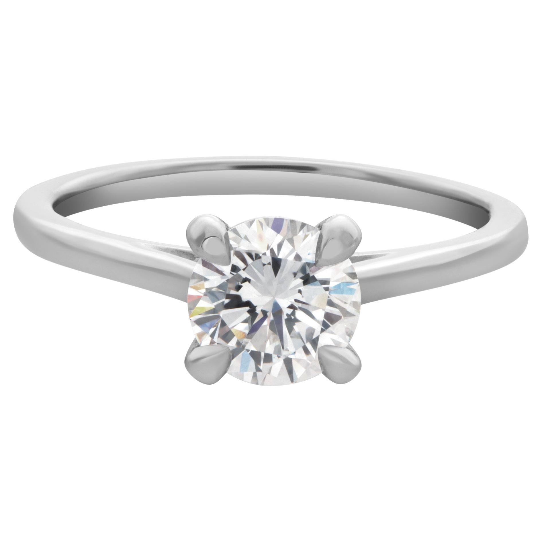 GIA Report Certified Round Brilliant Cut Ring 1.01 Carat 'E Color, IF Clarity' For Sale
