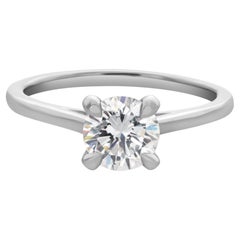 GIA Report Certified Round Brilliant Cut Ring 1.01 Carat 'E Color, IF Clarity'