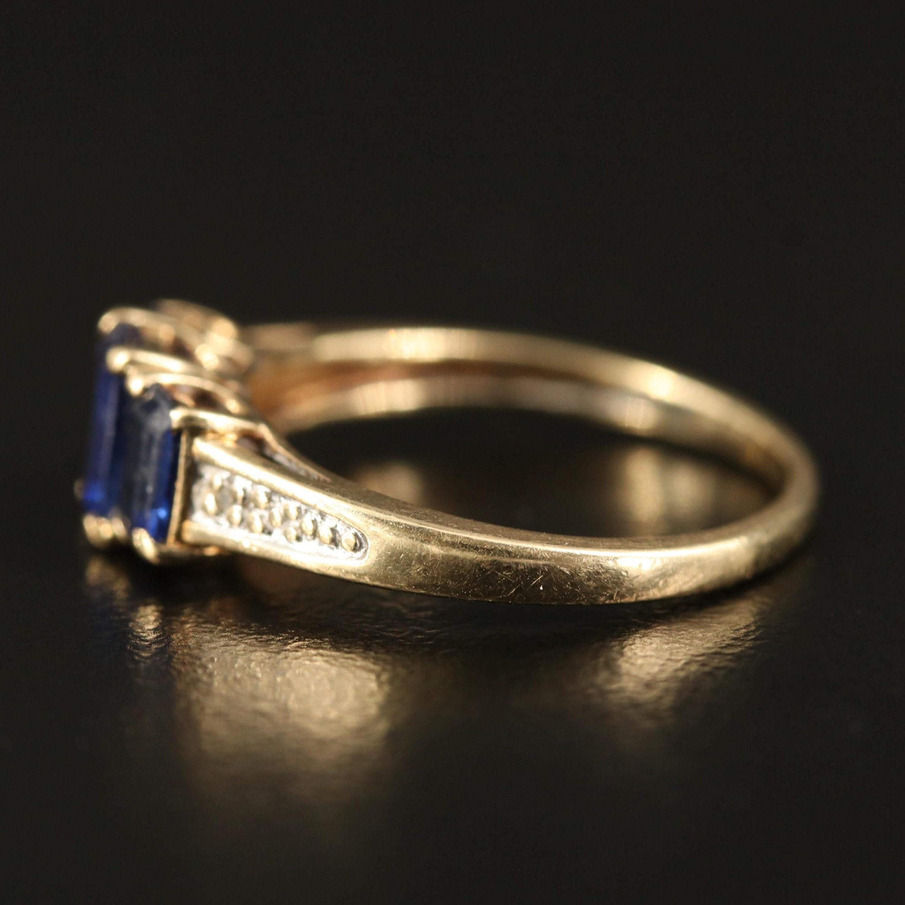 For Sale:  18K Gold Natural Sapphire and Diamond Antique Art Deco Style Engagement Ring 2