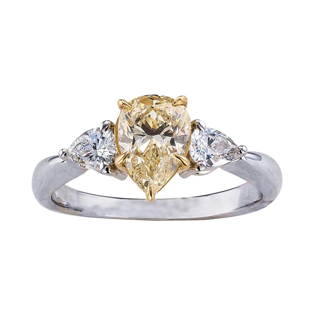 GIA Report Certified Yellow Diamond Engagement Ring