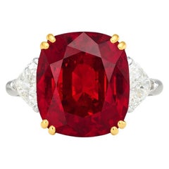 Anello di rubini e diamanti del Mozambico con referto GIA