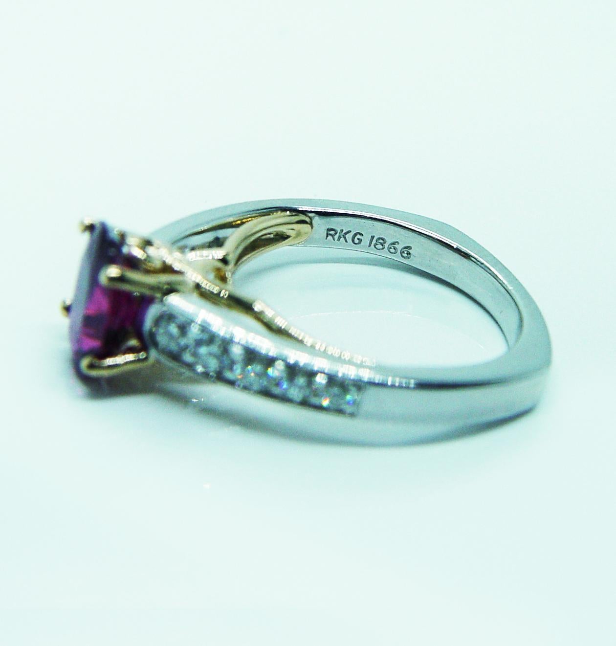 GIA Richard Krementz Rubí tailandés natural Diamante Anillo de platino RKG 1866 Cert en venta 5