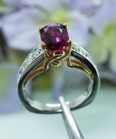 GIA Richard Krementz Natural Thai Ruby Diamond Platinum Ring RKG 1866 Cert