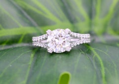 GIA Round Brilliant Natural Diamond 3.53 CT Split Shank Engagement Ring Platinum