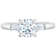 GIA Round Cut Diamond Engagement in Platinum 950 Setting