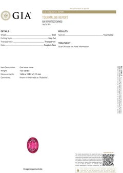 GIA Rubellite Diamond Ring 8.36ct Original 1930's -1950's 14K Red Tourmaline