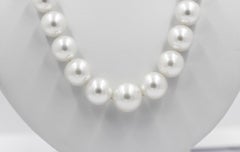 GIA Saltwater Bead Cultured Pearl & Natural Emerald Necklace 17" No Treatment
