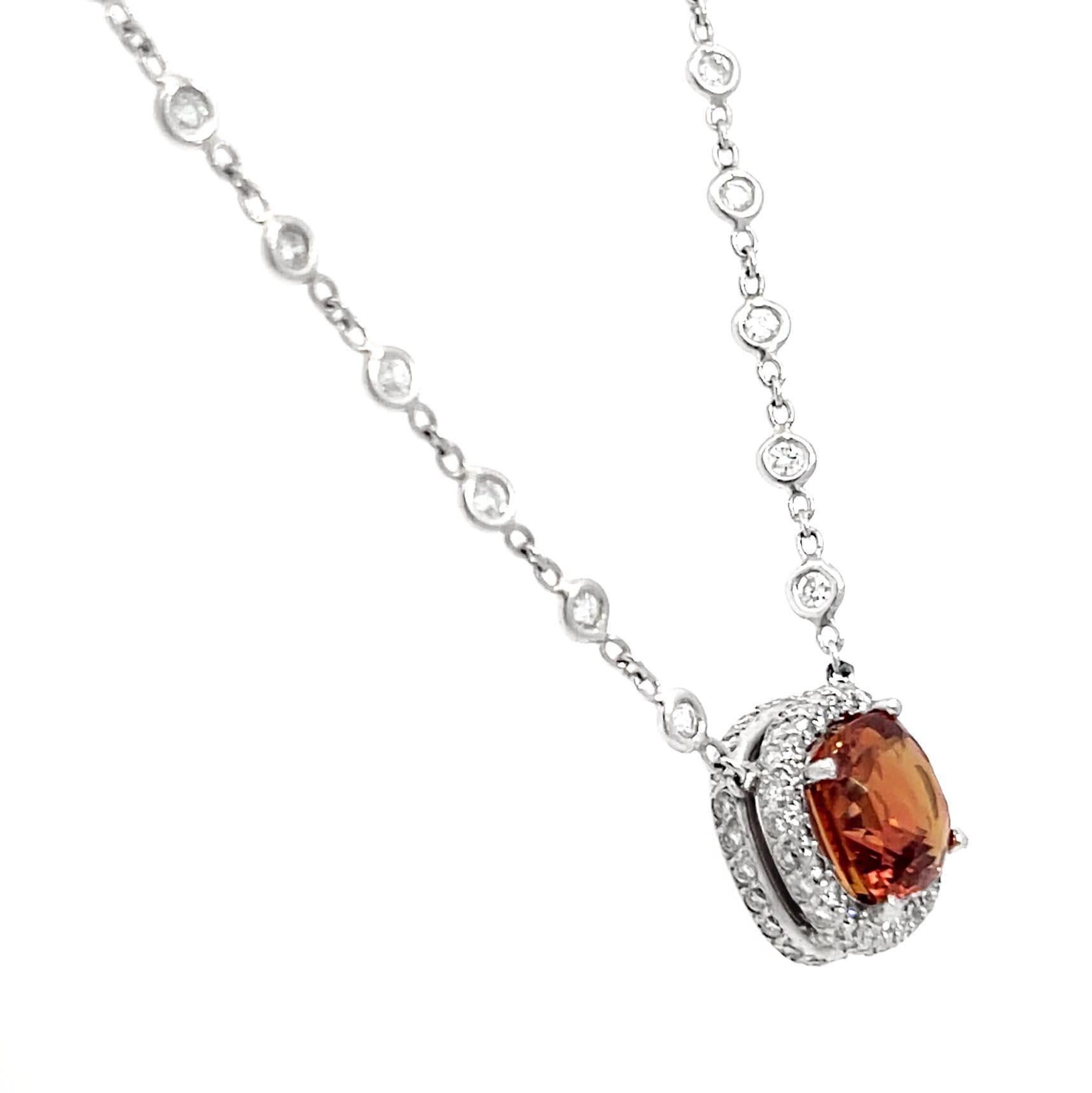 Collana con zaffiro e diamante GIA In condizioni Nuovo in vendita a Beverly Hills, CA