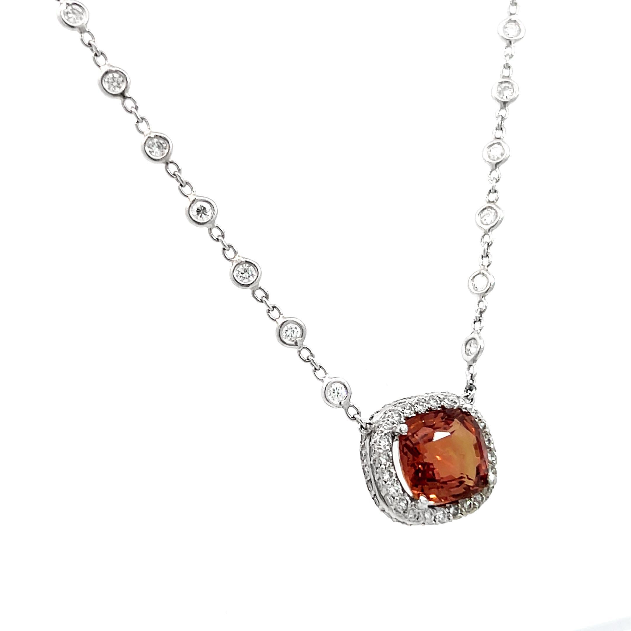 da uomo o donna Collana con zaffiro e diamante GIA in vendita