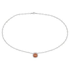 GIA Sapphire and Diamond Pendant Necklace