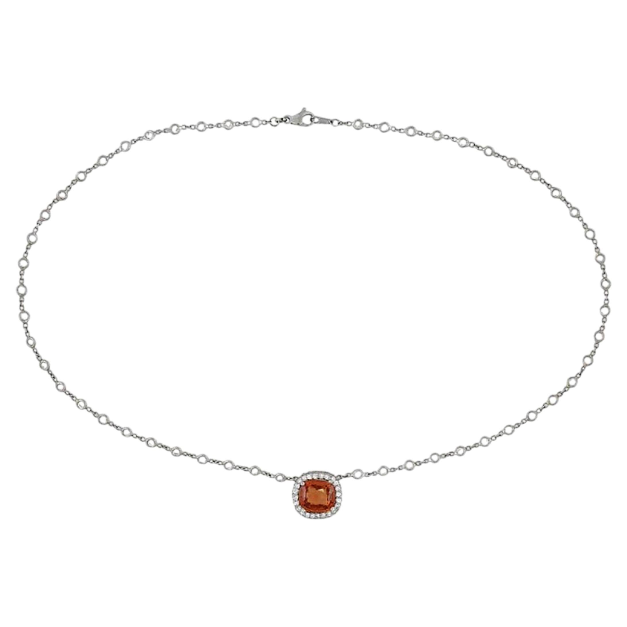 Collana con zaffiro e diamante GIA in vendita