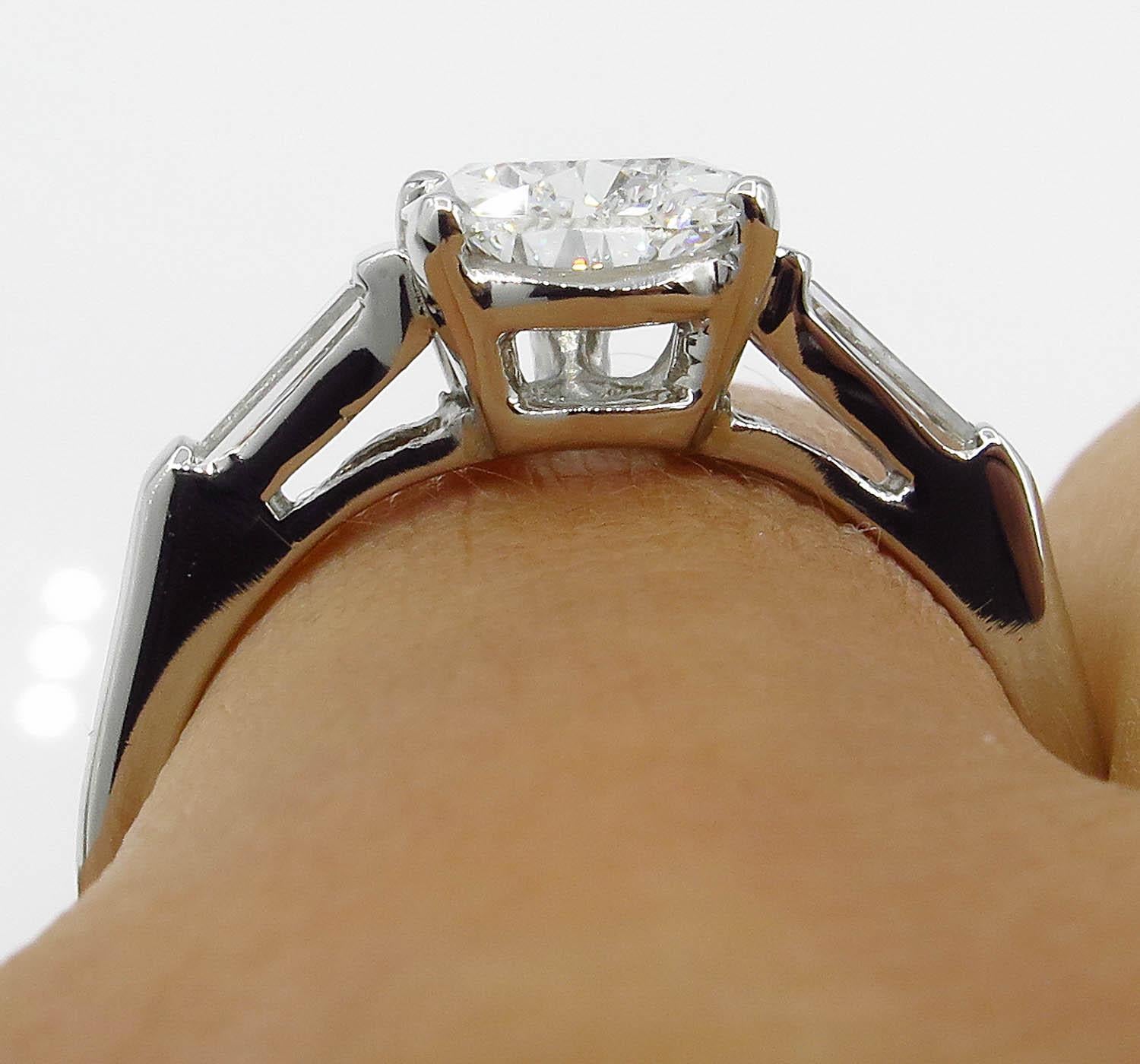 GIA Shy 2.00 Carat Colorless Pear Diamond Engagement Wedding Platinum Ring 9