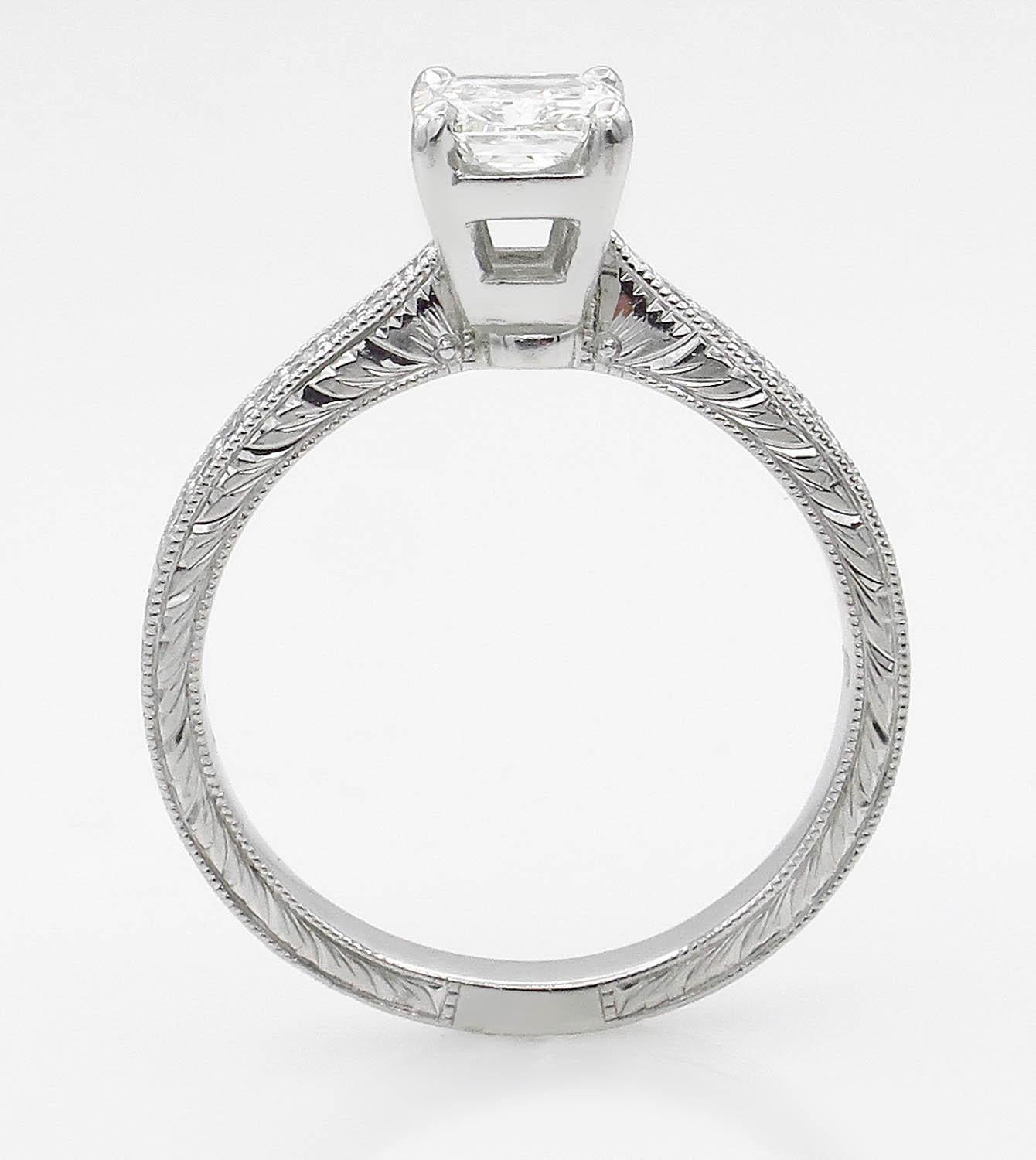 GIA SHY 2.00 Carat Estate Vintage Radiant Diamond Wedding Platinum Ring For Sale 5