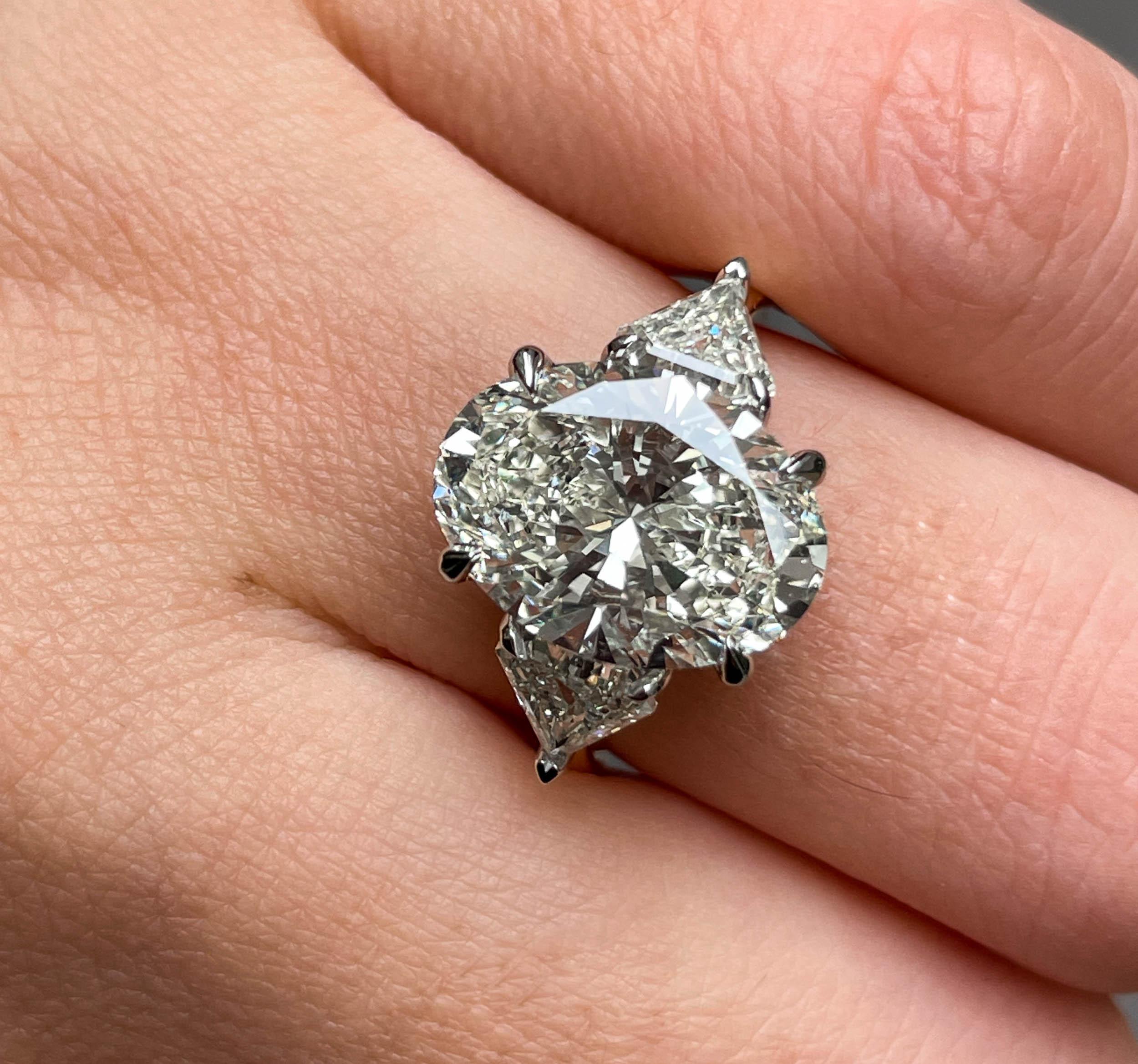 GIA Shy 6ct Estate Vintage Oval Diamond Engagement Wedding 18k YG Platinum Ring 10