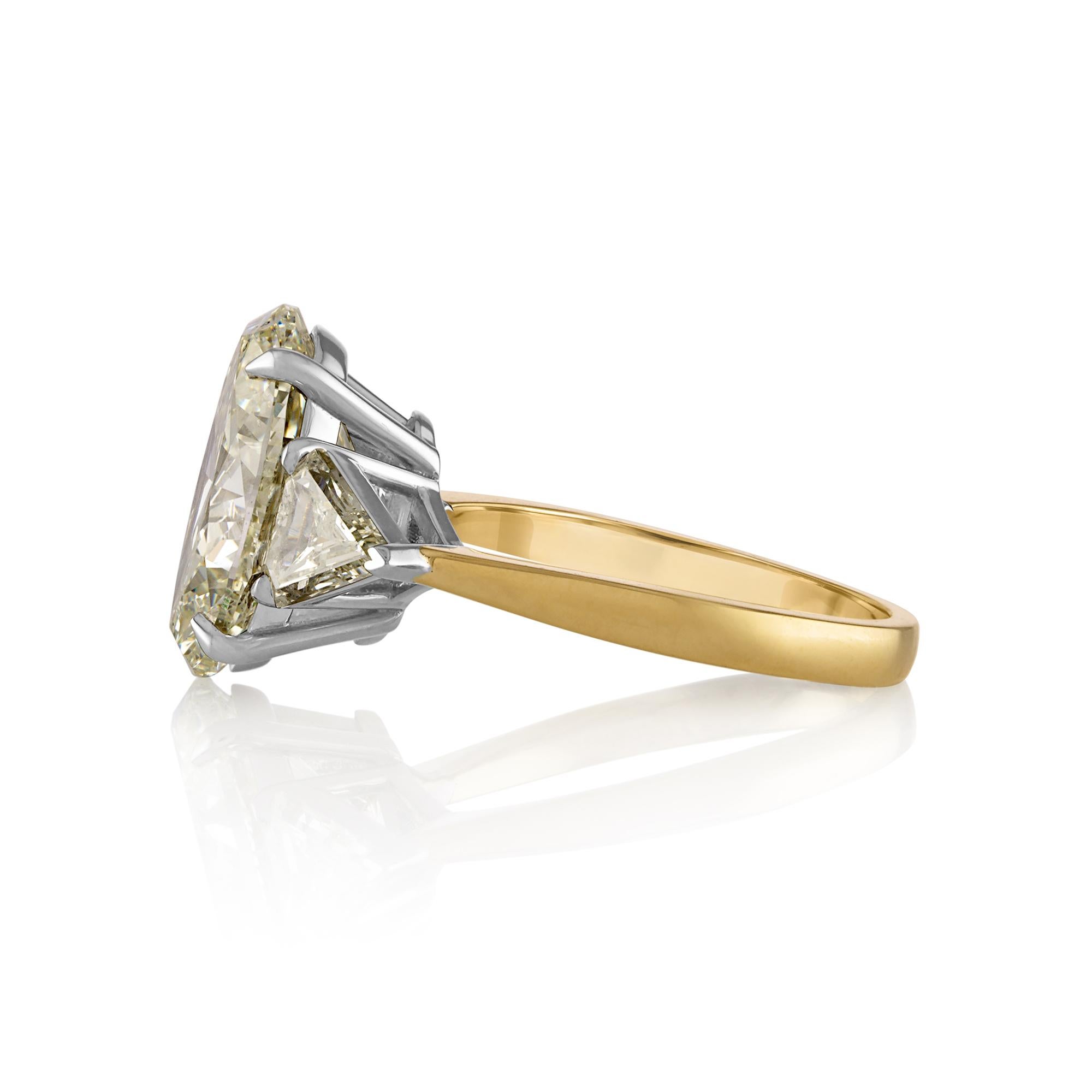 GIA Shy 6ct Estate Vintage Oval Diamond Engagement Wedding 18k YG Platinum Ring 2