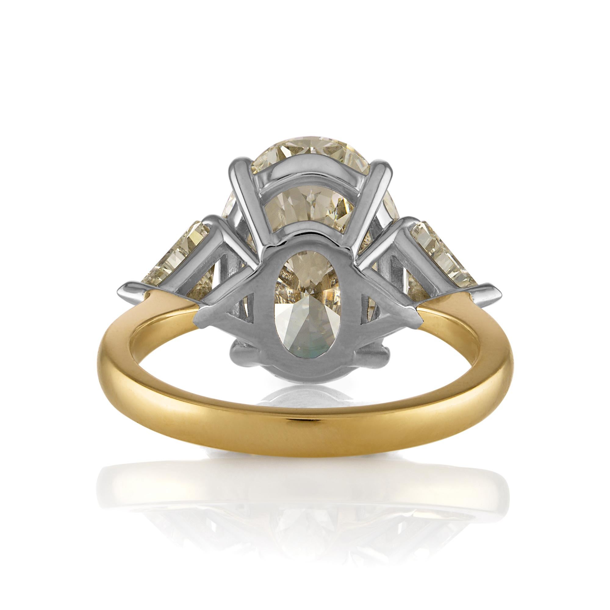 GIA Shy 6ct Estate Vintage Oval Diamond Engagement Wedding 18k YG Platinum Ring 3