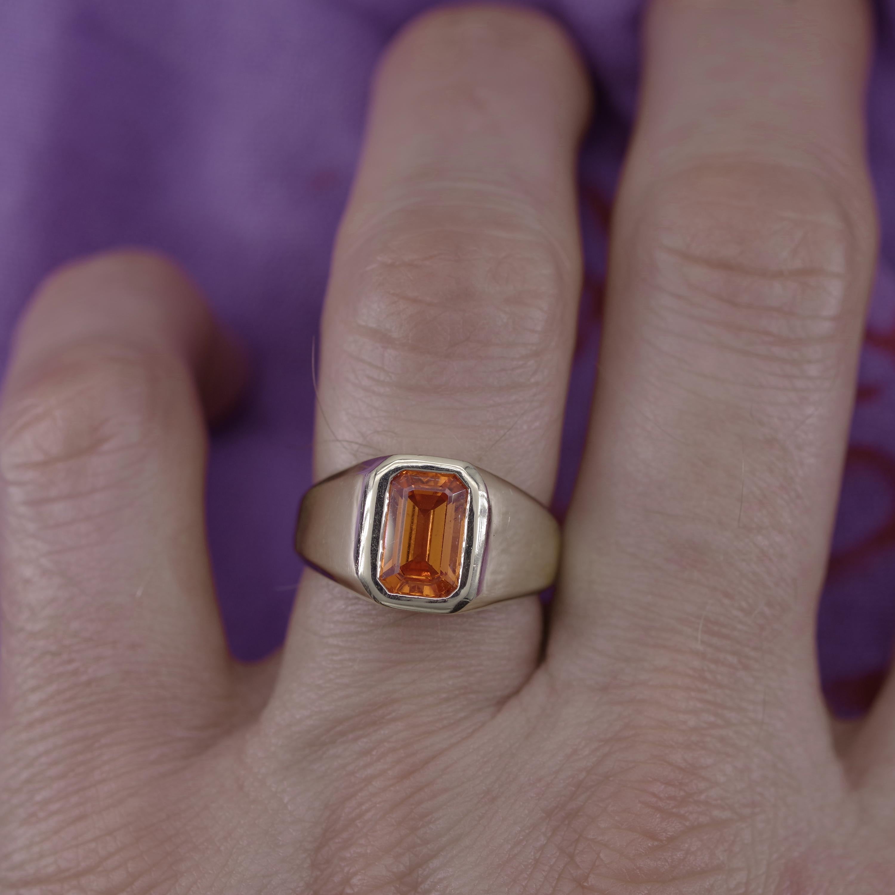 Mandarin Garnet Ring GIA Certified 1