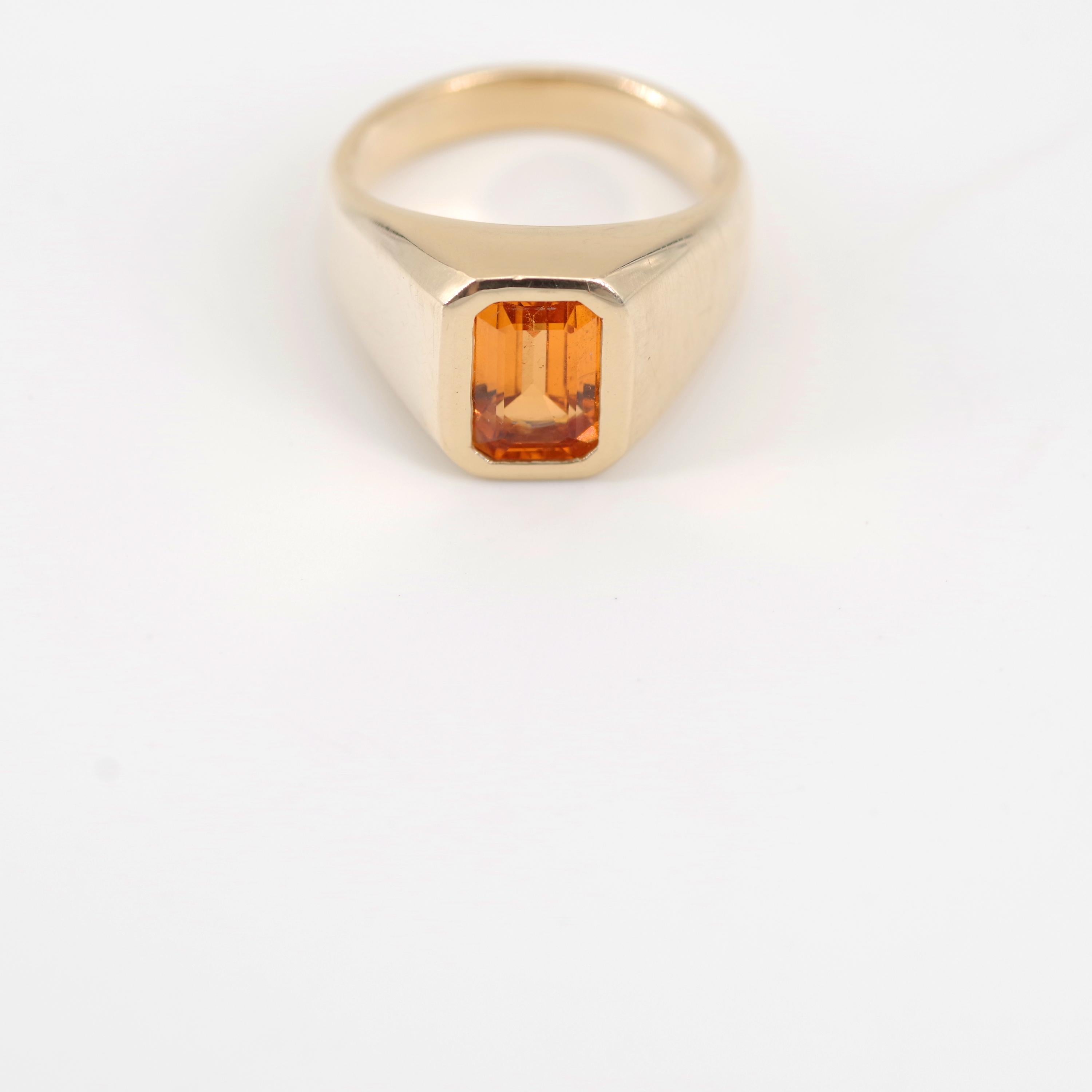 Women's or Men's Mandarin Garnet Ring GIA Certified