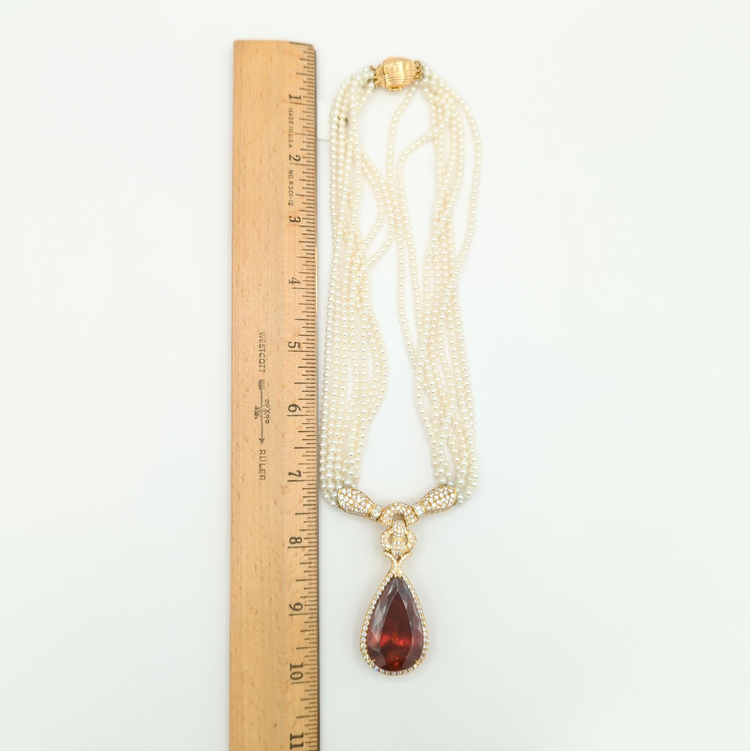 GIA Sphalerite and White Diamond Pendant in 18k Yellow Gold For Sale 2