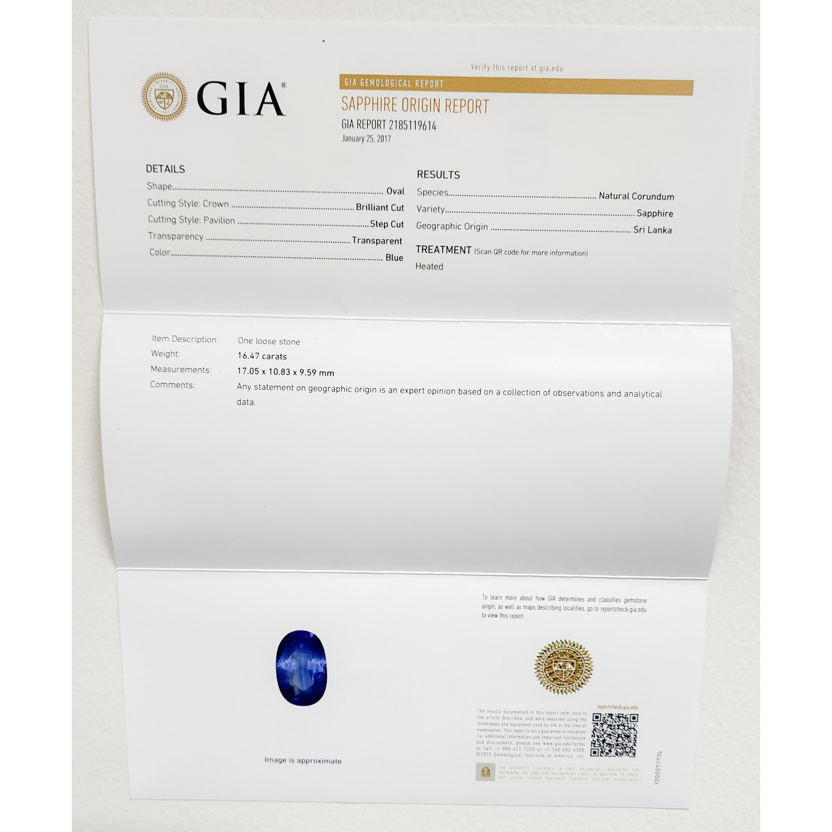Bague cocktail en platine avec saphir bleu du Sri Lanka et diamants blancs certifiés GIA en vente 1