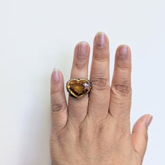 GIA Sri Lanka Yellow Orange Sapphire  and White Diamond Ring in 18K Yellow Gold