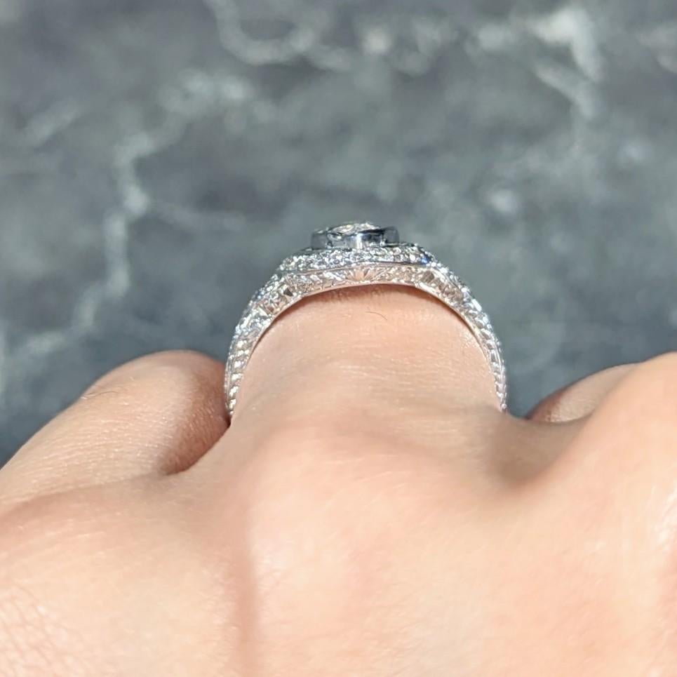 GIA Tiffany & Co. Art Deco 1.30 Carats Diamond Platinum Halo Engagement Ring 8