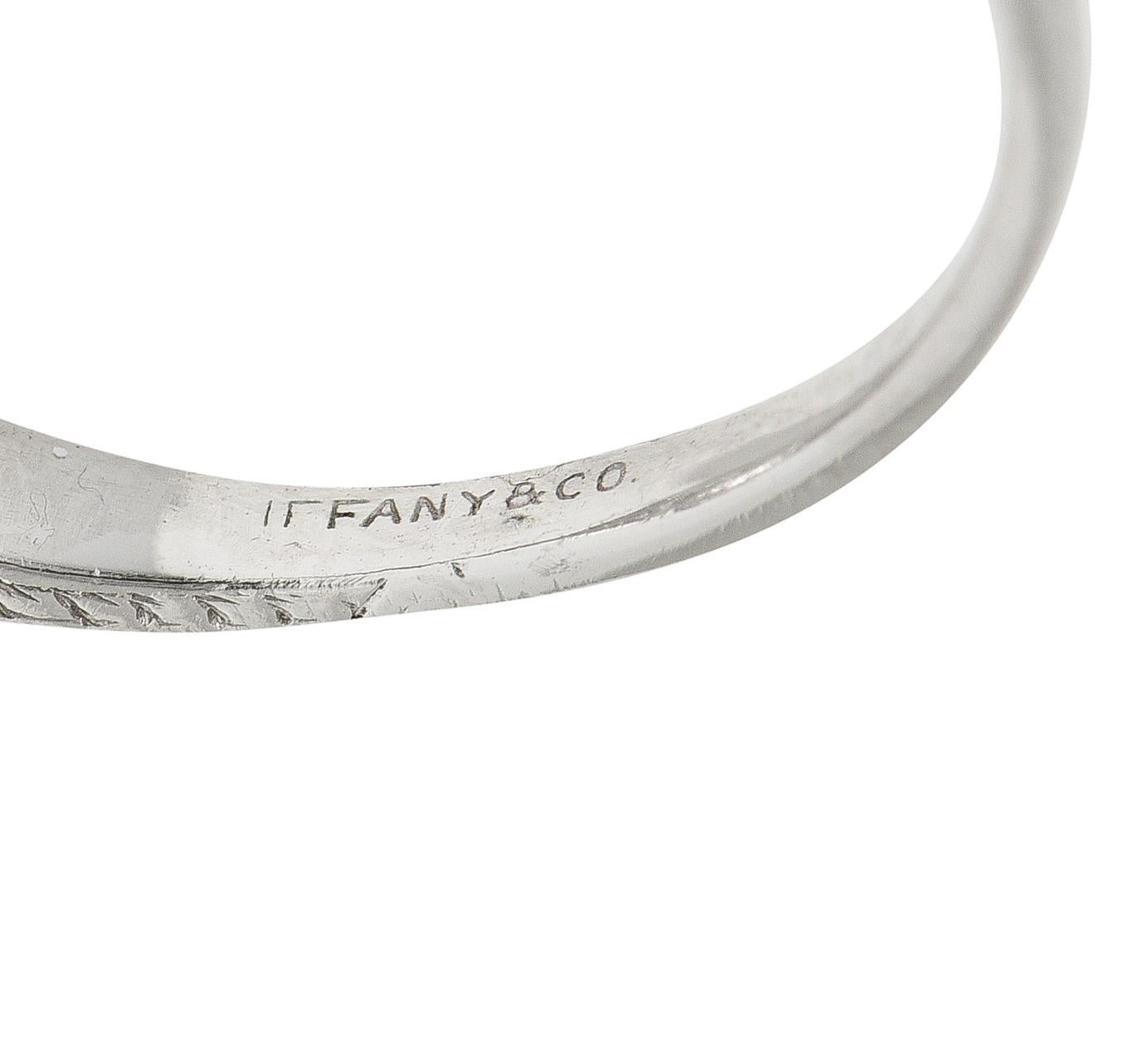 GIA Tiffany & Co. Art Deco 1.30 Carats Diamond Platinum Halo Engagement Ring 1