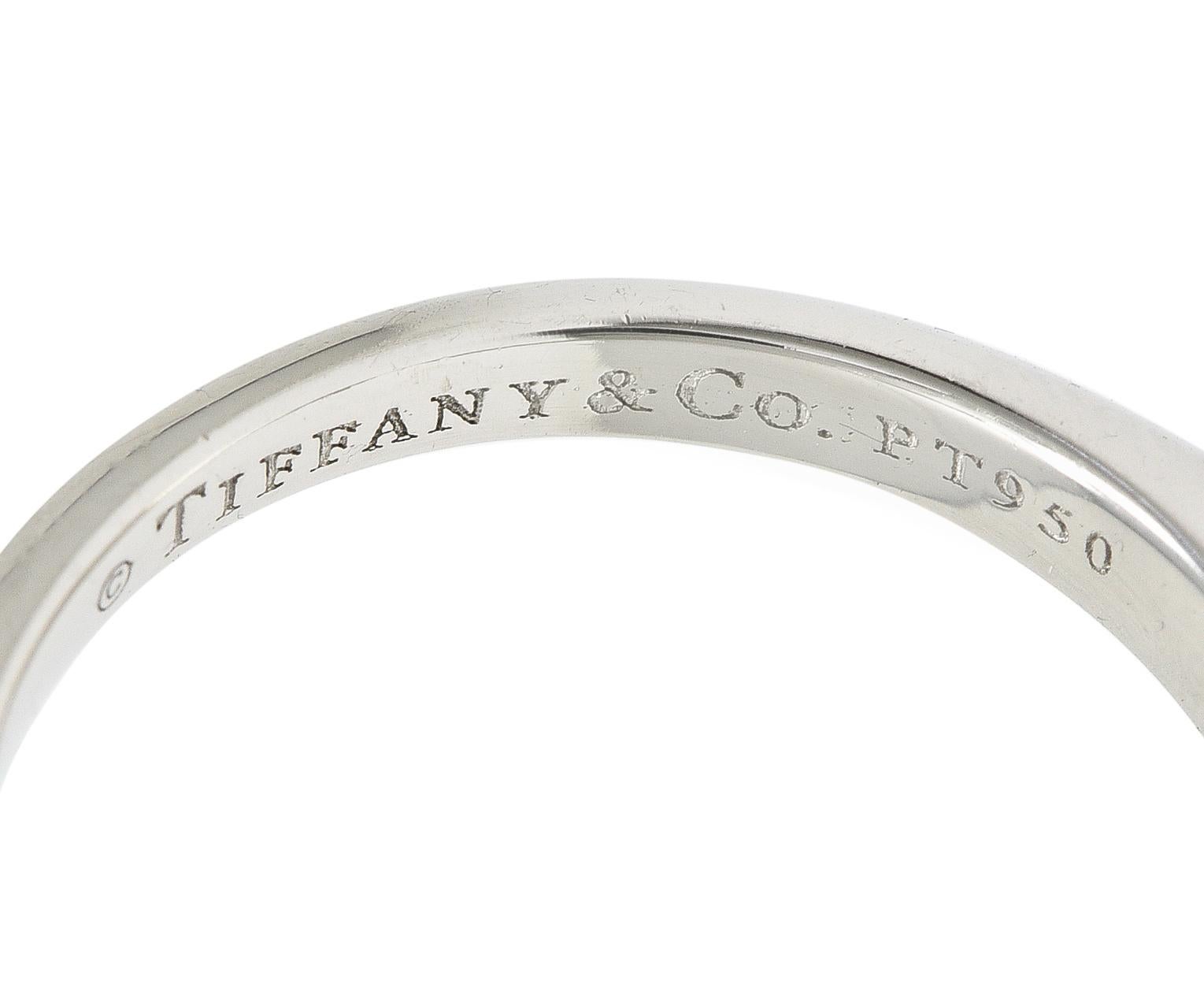 GIA Tiffany & Co. Contemporain  Bague de fiançailles en platine avec un diamant de 0,90 CTW en vente 5