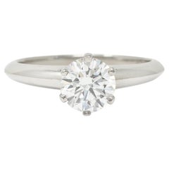 GIA Tiffany & Co. Contemporary  0.90 CTW Diamond Platinum Engagement Ring