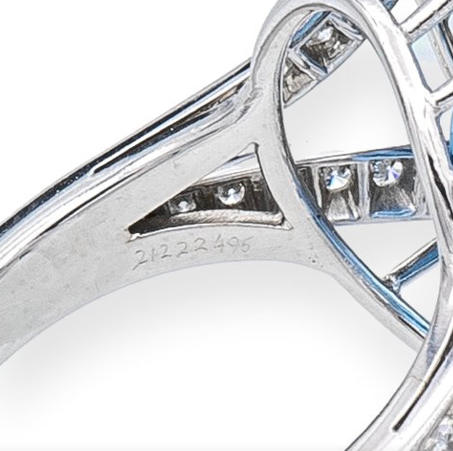 GIA Tiffany & Co. Platinum 10.66 Carat Aquamarine and Diamond Halo Cocktail Ring 1