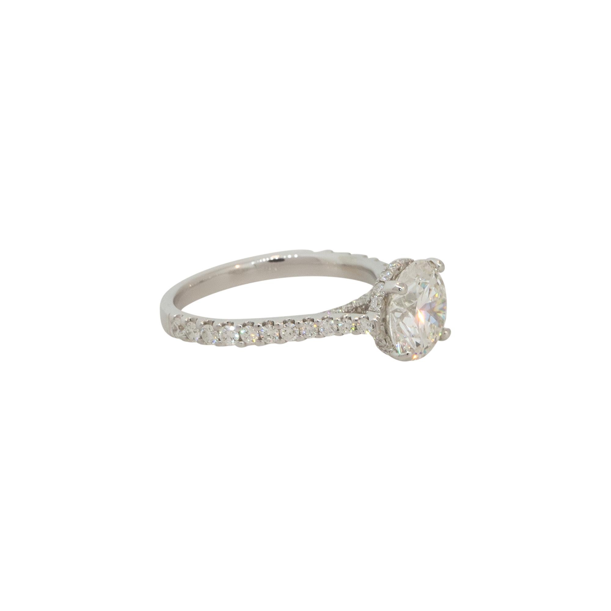 GIA Triple X 3.09 Carat Round Brilliant Diamond Engagement Ring 18