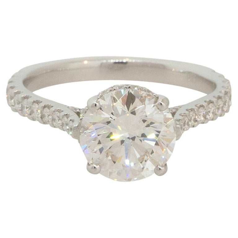 GIA Triple X 3.09 Carat Round Brilliant Diamond Engagement Ring 18