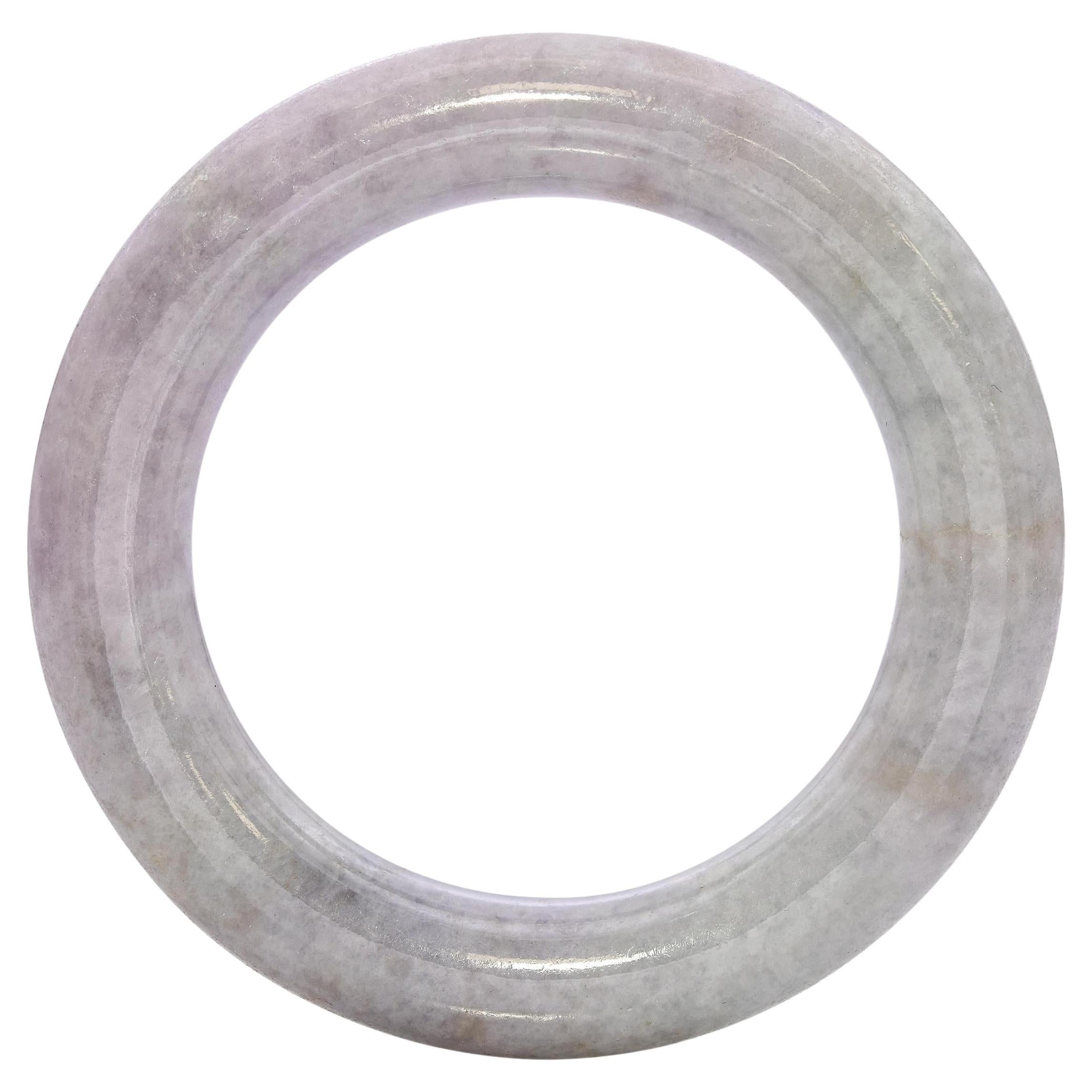 GIA Tipo A Viola chiaro screziato e Greene 
Greene chiaro traslucido Bangle di Giada