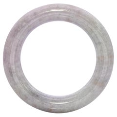 GIA Type A Mottled Light Purple and Light Green Translucent Jadeite Jade Bangle