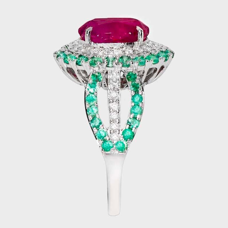 De las mujeres GIA Anillo de compromiso de oro de 18 quilates sin calentar de 3,00 quilates de rubí de sangre de paloma de Afganistán en venta