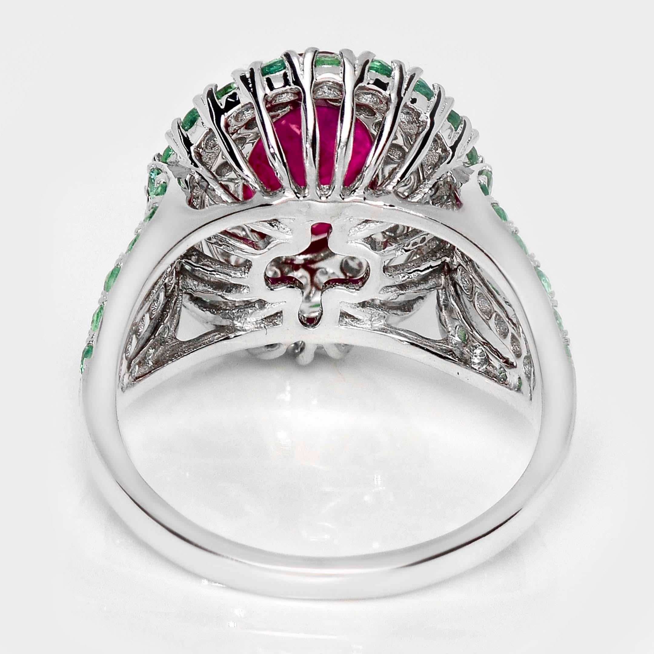 GIA Anillo de compromiso de oro de 18 quilates sin calentar de 3,00 quilates de rubí de sangre de paloma de Afganistán en venta 2