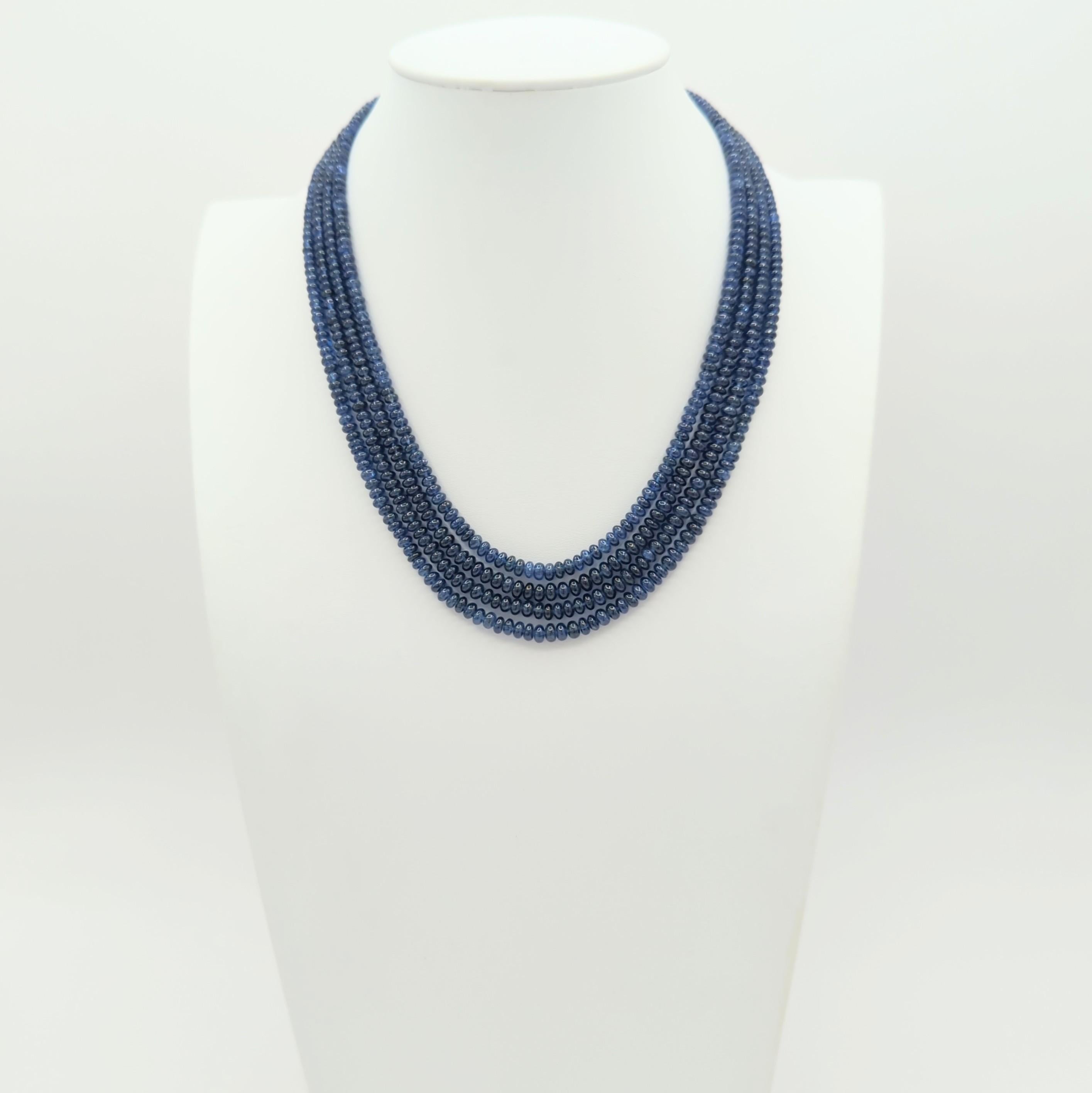 GIA-Perlen mit unerhitztem burmesischem blauem Saphir und Diamant und Platinverschluss im Angebot 2
