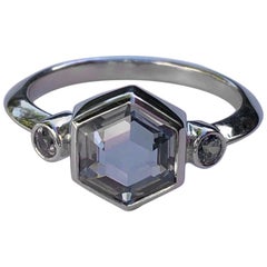 GIA Unheated Montana Sapphire Brazilian Alexandrite Platinum Engagement Ring