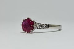 GIA Unheated Mozambique 1.49 Ct Ruby Queen Elizabeth Inspired Engagement PT950