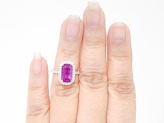 GIA Unheated Sri Lanka Pink Purple Sapphire and Diamond Ring in 18k Rose Gold