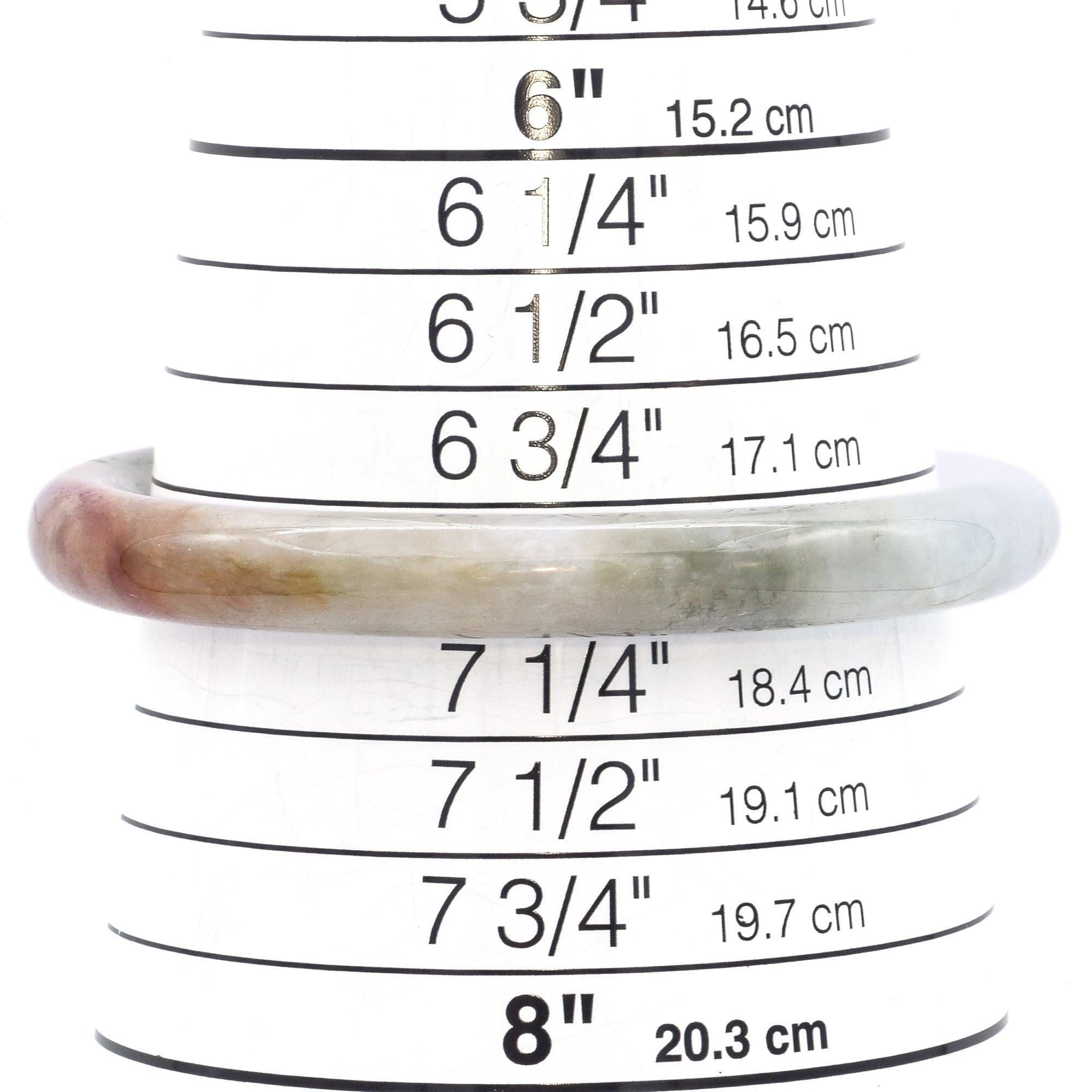 GIA Jadeite Variegated Green, White Orangy Brown Grade A Jade Bangle en vente 1