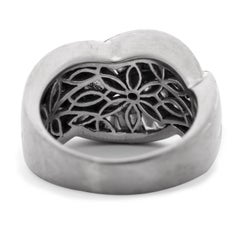 GIA Vintage Diamond and 18k White Gold Braided Ring