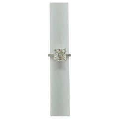 GIA White Diamond 6 Carat Asscher Cut Solitaire Ring in Platinum