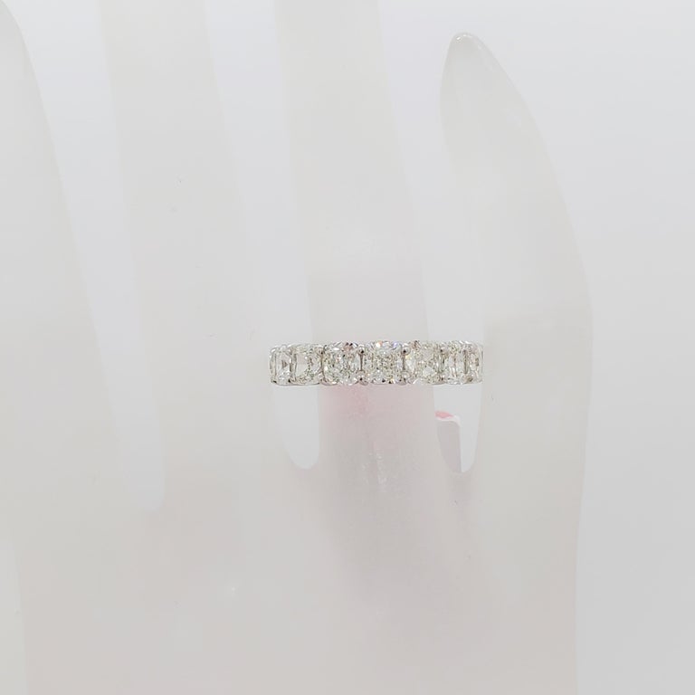 GIA White Diamond Cushion Eternity Band in 18k White Gold For Sale at ...
