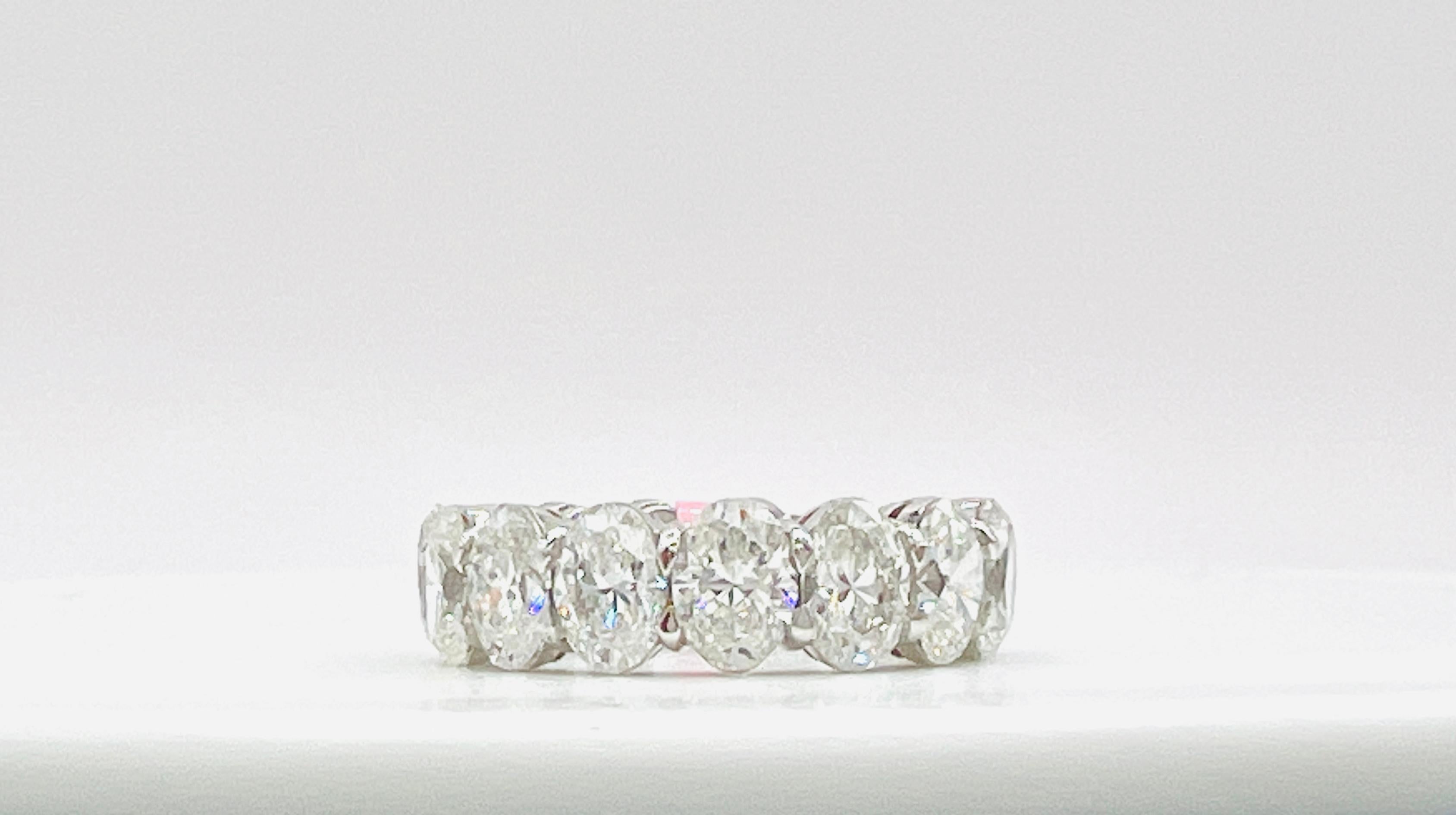 GIA White Diamond Half Carat Each Eternity Band Ring in 18K White Gold
