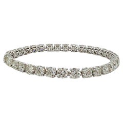 GIA White Diamond Half Carat Each Tennis Bracelet in 18K White Gold