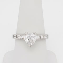 GIA White Diamond Heart Bridal Ring in Platinum