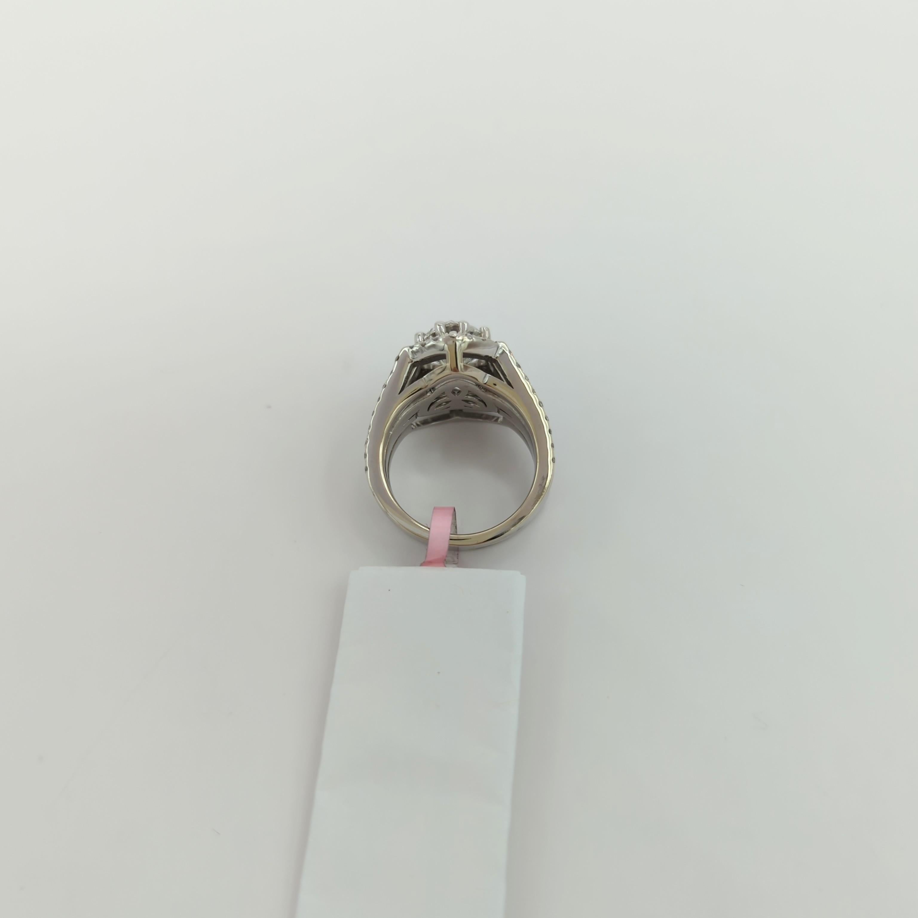GIA White Diamond Heart Ring in 14K White Gold 2